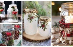Einen schönen Winterkerzenhalter aus einem Glas basteln – 20+ Ideen