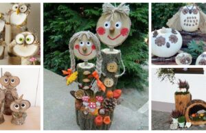 Schmücken Sie Ihre Haustür für die Herbstmonate: Dekorationen aus Holz, Tannenzapfen und Kürbissen