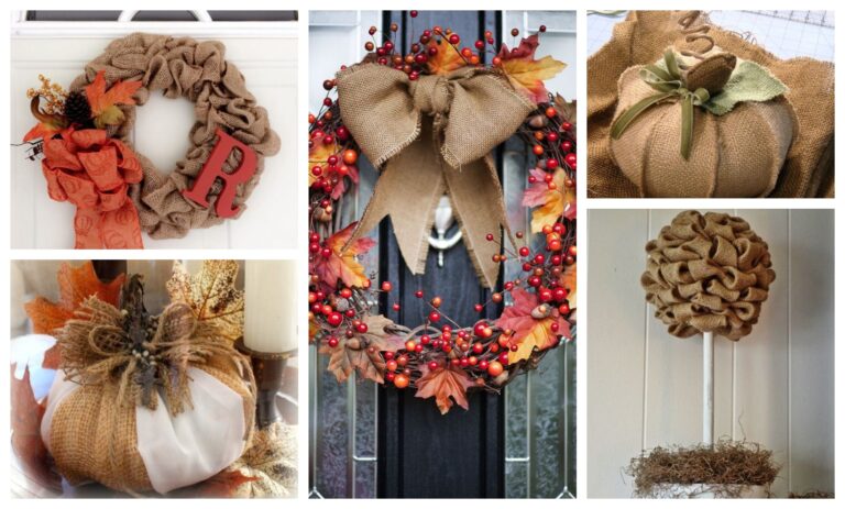 Schöne Dekorationen aus Sackleinen für die Herbstmonate: 25+ Inspirationen