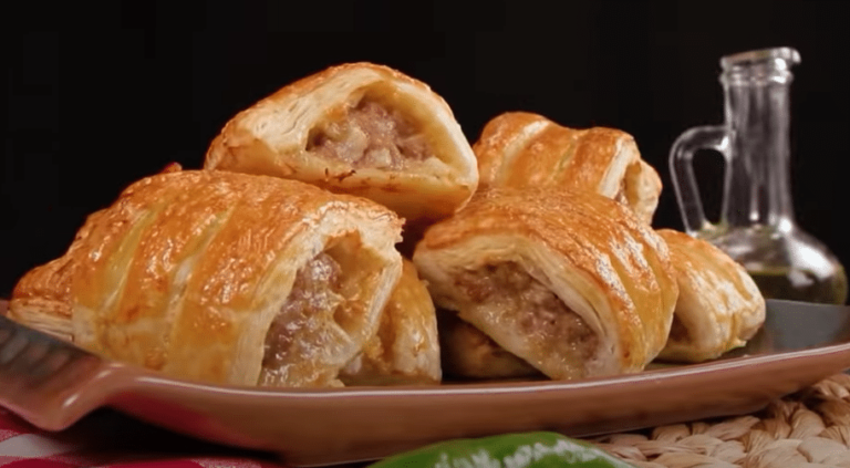 Mit Hackfleisch gefüllte Blätterteigtaschen!