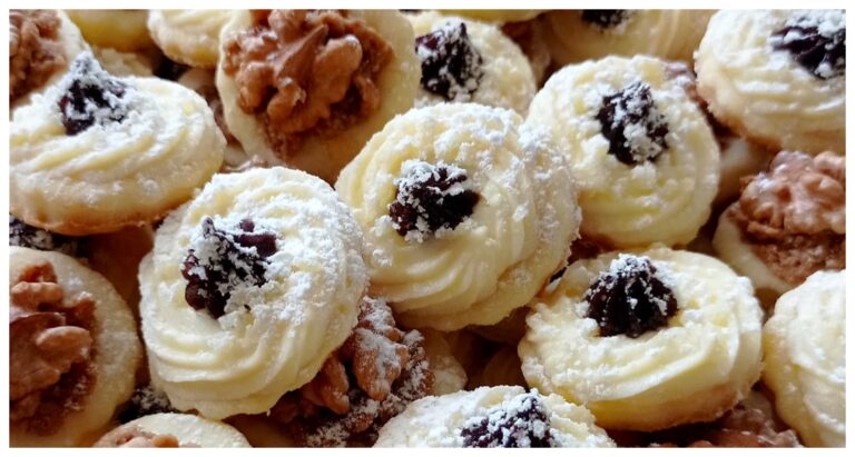 Rezept für Käsekuchen und Walnussplätzchen