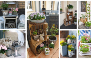 Inspirationen für Balkon- oder Terrassendekoration im Frühling: schöne Dekorationen schaffen