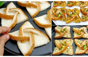 Ich habe das getoastete Brot einfach bestrichen, in Scheiben geschnitten und so gedreht: Vergessen Sie die normalen Sandwiches.