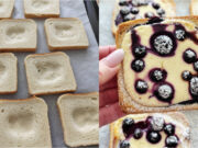 Blitzschnelle Cheesecake-Toasties mit Heidelbeeren aus Heißluftfritteuse oder Ofen Blitzschnelle Cheesecake-Toasties mit Heidelbeeren aus der Heißluftfritteuse oder dem Ofen