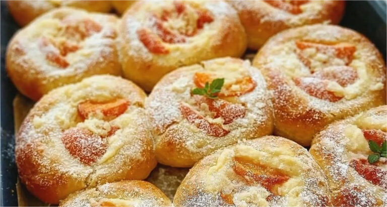 Saftige Hefekuchen mit Vanillepudding, Aprikosen und Rum-Butter