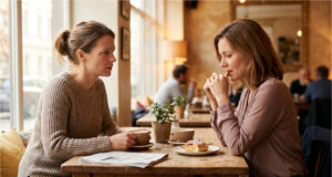 Meine beste Freundin war meine Stütze bei der Scheidung. Dann fing sie mit meinem Ex an Treffen von Lucia und Petra im Café