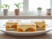 Zarter Obstgenuss: Schnelles Pudding-Dessert aus Blätterteig mit Aprikosen, Biskuits und Vanillecreme Pudding-Dessert aus Blätterteig mit Aprikosen: Blitzschnelles Dessert