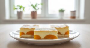Zarter Obstgenuss: Schnelles Pudding-Dessert aus Blätterteig mit Aprikosen, Biskuits und Vanillecreme Pudding-Dessert aus Blätterteig mit Aprikosen: Blitzschnelles Dessert