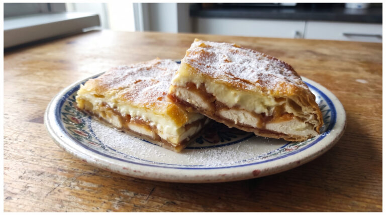 Apfel-Pudding-Schnitten aus Blätterteig: Saftiges Dessert mit einfacher Schichtung