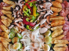 Blechchaos: Fleisch, Kartoffeln und buntes Gemüse als einfaches Abendessen Blechchaos – gebackenes Fleisch mit Gemüse von Dana Švédová