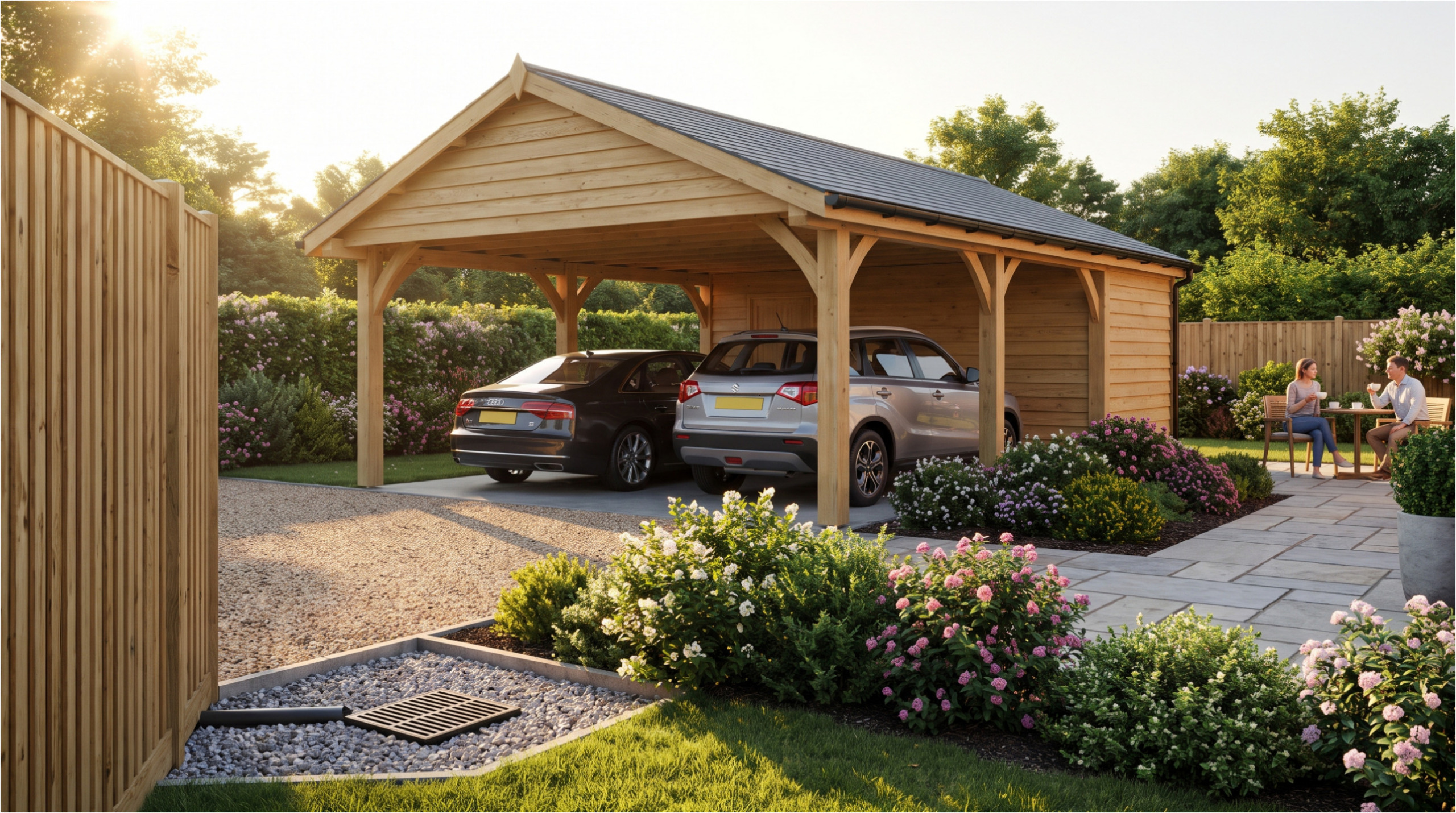 Fertiger Carport für das Auto.