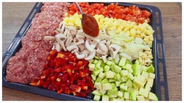 hackfleisch-gemuese-ofen-1 Hackfleisch-Gemüse-Mischung im Ofen
