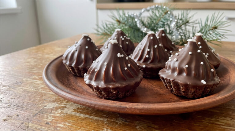 Karamell-Cremetörtchen: Zartes Weihnachtsgebäck ohne Nüsse mit glänzender Glasur