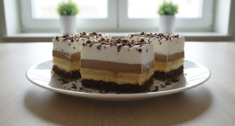 Sündhaft leckere Kinder Bueno Schnitten mit Walnüssen, Nutella, Puddingcreme und BeBe-Keksen