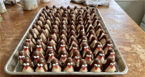 Kokospinguine: Verspieltes, ungebackenes Weihnachtsgebäck aus Bienenstockförmchen Kokospinguine – ungebackenes Weihnachtsgebäck aus Kokos und Schokolade