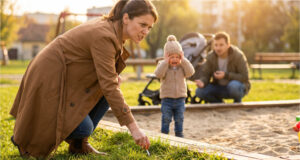 Auf dem Kinderspielplatz zündete sie sich direkt neben den Kleinkindern eine Zigarette an. Als ich sie darauf hinwies, blies sie mir den Rauch ins Gesicht Konfrontation und Reaktion der Raucherin.