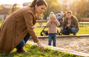 Auf dem Kinderspielplatz zündete sie sich direkt neben den Kleinkindern eine Zigarette an. Als ich sie darauf hinwies, blies sie mir den Rauch ins Gesicht Konfrontation und Reaktion der Raucherin.