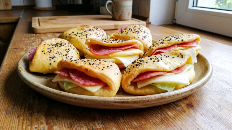 Taschensandwiches aus selbstgemachtem Teig: Günstiger Snack für Arbeit und Ausflug, der den ganzen Tag hält