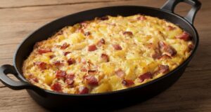 Überbackenes Sauerkraut mit Kartoffeln, Wurst und Sahne: Rezept für ein herzhaftes Ofengericht voller Geschmack Überbackene Kartoffeln mit Sauerkraut, Wurst und Schinken: ehrliches Ofengericht aus einer Form
