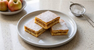 Apfelkuchen mit Nüssen: Zarter Butterteig und einfache Zubereitung vom Blech Apfelkuchen mit Nüssen auf dem Blech