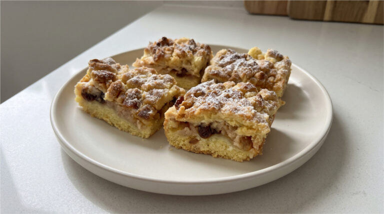 Baroninenschnitten mit Äpfeln und Baiser: Zarter Kuchen mit knuspriger Teigschicht