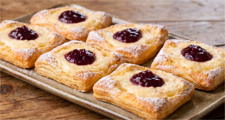 Blätterteig-Täschchen mit Vanillepudding: Knuspriges Dessert aus wenigen Zutaten