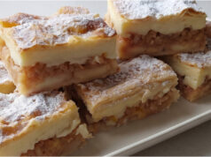 Cremiger Apfelkuchen aus Blätterteig: Saftige Schnitten mit Pudding ohne langwierige Zubereitung Cremiger Apfelkuchen aus Blätterteig – saftige Schnitten mit Pudding
