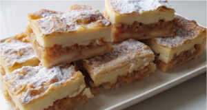 Cremiger Apfelkuchen aus Blätterteig: Saftige Schnitten mit Pudding ohne langwierige Zubereitung Cremiger Apfelkuchen aus Blätterteig – saftige Schnitten mit Pudding