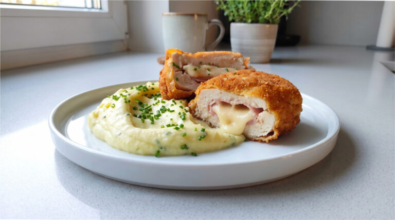 Hähnchen Cordon bleu: Saftiges Fleisch mit Schinken, Emmentaler und knuspriger Kruste