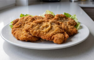 Hähnchenschnitzel in Senfmarinade: Saftiges Fleisch aus der Pfanne in wenigen Minuten Hähnchenschnitzel in Senfmarinade auf einem Teller serviert