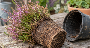 Heidekraut aus dem Handel vertrocknet trotz Gießen? Probieren Sie vor dem Wegwerfen ein einfaches Wasserbad Vertrocknetes Heidekraut aus dem Handel trotz Gießen