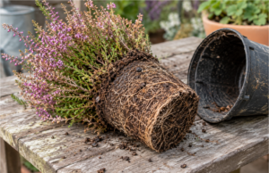 Heidekraut aus dem Handel vertrocknet trotz Gießen? Probieren Sie vor dem Wegwerfen ein einfaches Wasserbad Vertrocknetes Heidekraut aus dem Handel trotz Gießen