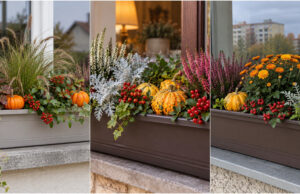 Sind die Sommerbalkonkasten verblüht? 10 herbstliche Kombinationen, die Ihre Fensterbank bis zum Winter erstrahlen lassen Herbstliche Balkonkasten mit Heidekraut und Chrysanthemen
