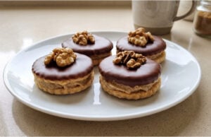 Ischler Törtchen mit Nusscreme: Zartes Gebäck mit Marmelade und Schokolade Ischler Törtchen mit Nusscreme, zartes Gebäck mit Marmelade und Schokolade