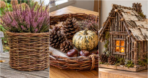 Gewöhnliche Zweige verwandeln Ihr Zuhause: 20 Ideen für wunderschöne Weiden- und Astdekorationen Kranz aus Weidenruten mit Zapfen und Trockenblumen