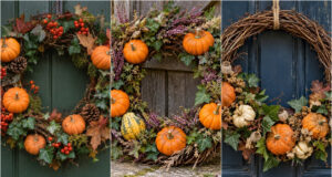 Kürbisse gehören nicht nur aufs Fensterbrett: 20 wunderschöne herbstliche Kränze, die Sie selbst basteln möchten Herbstkranz mit kleinen Kürbissen und Naturmaterialien