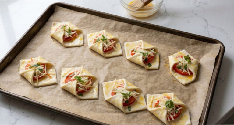 Pizza-Taschen aus Blätterteig: Knuspriger Snack mit Schinken und Käse in 20 Minuten