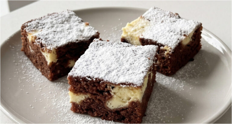 Saftiger Becherkuchen mit Quark: Lockerer Kakaoteig und zarte Cremefüllung